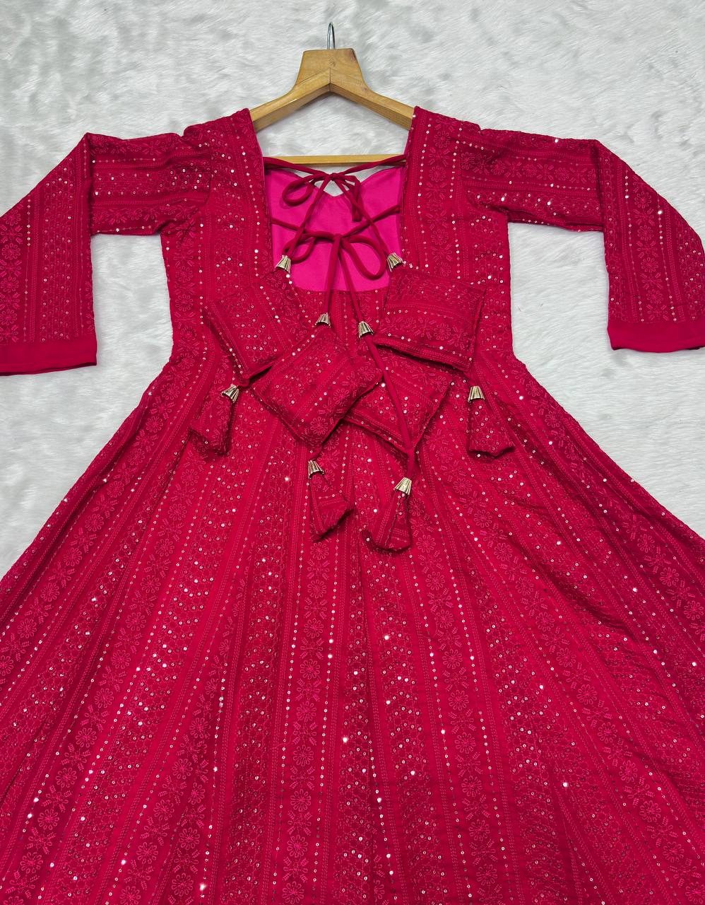 Pink Embroidered Top Sharara Set