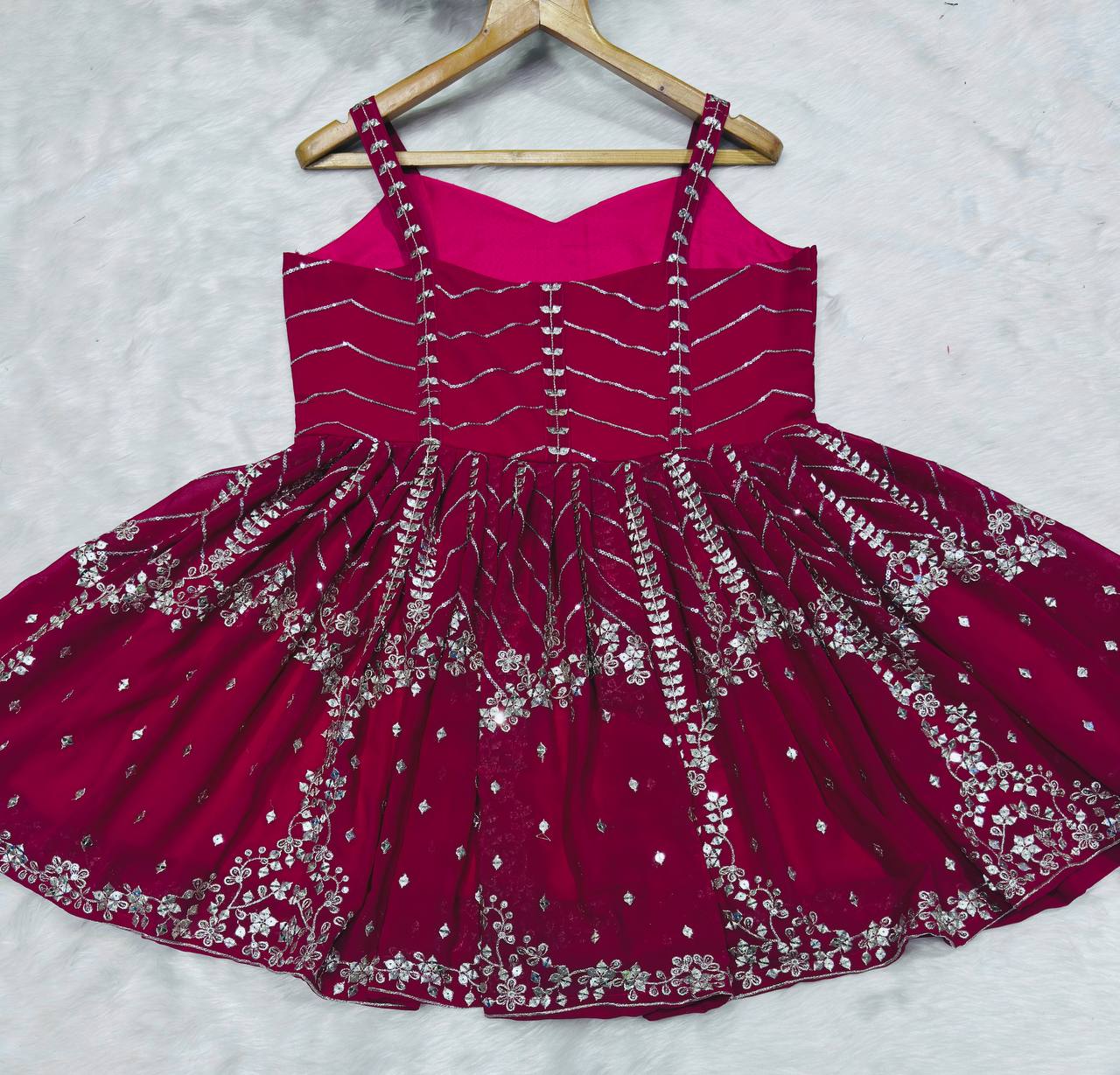 Pink Faux Blooming Sequins & Zari Embroidered Sharara Set