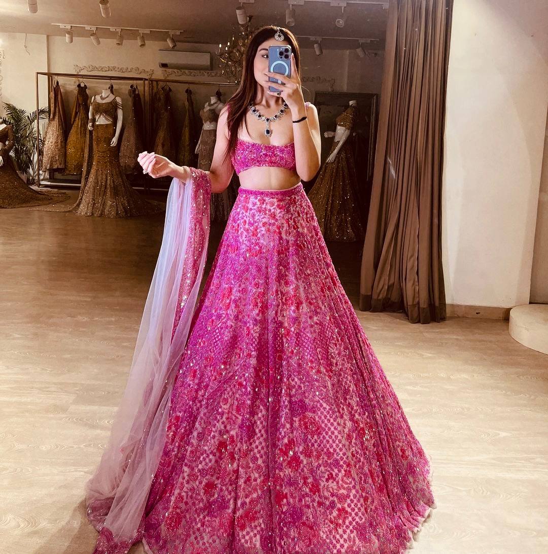 Pink Festive Designer Lehenga Choli