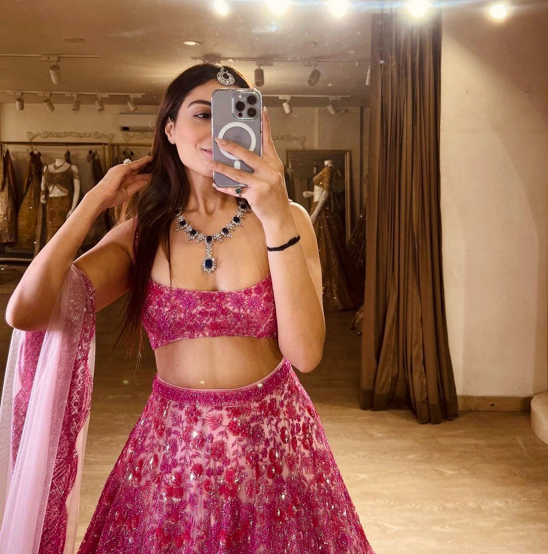 Pink Festive Designer Lehenga Choli