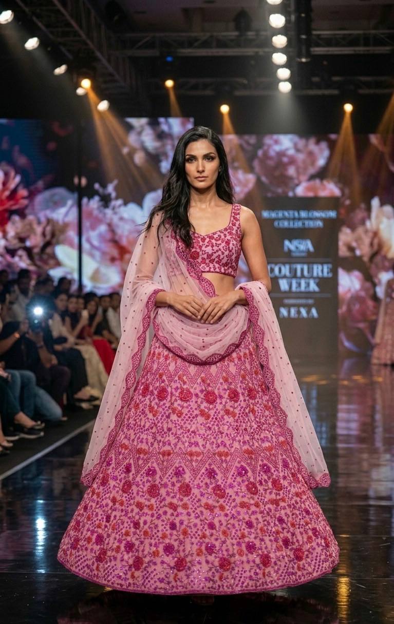 Pink Festive Designer Lehenga Choli