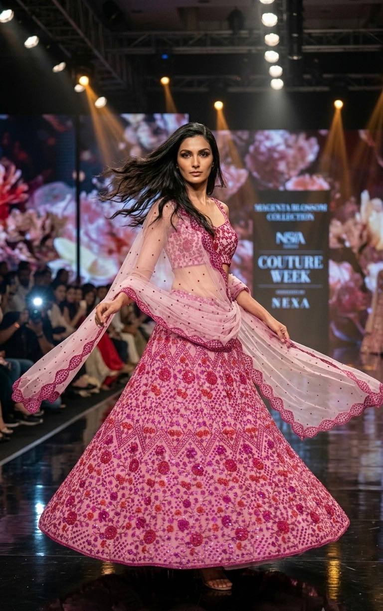 Pink Festive Designer Lehenga Choli