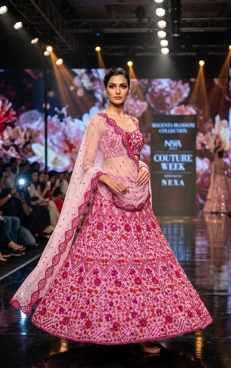 Pink Festive Designer Lehenga Choli