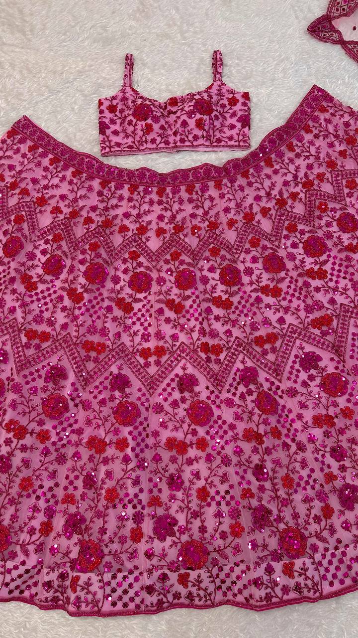 Pink Festive Designer Lehenga Choli