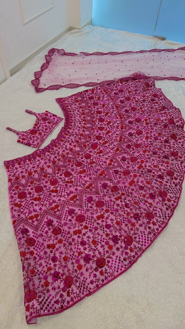 Pink Festive Designer Lehenga Choli