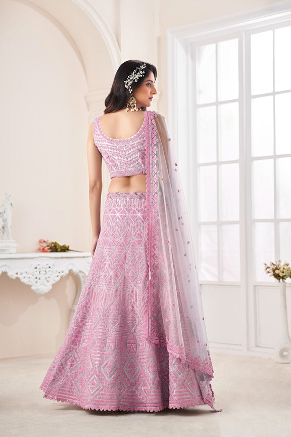 Girlish Trendy Pink Lehenga Choli Set