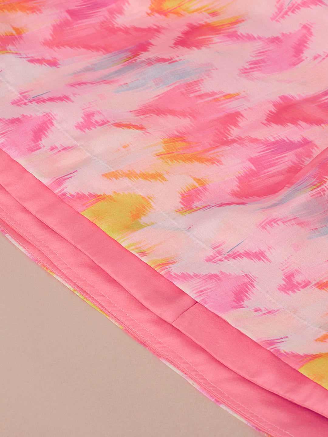 Pink Organza Floral Printed Semi-Stitched Lehenga choli & Dupatta