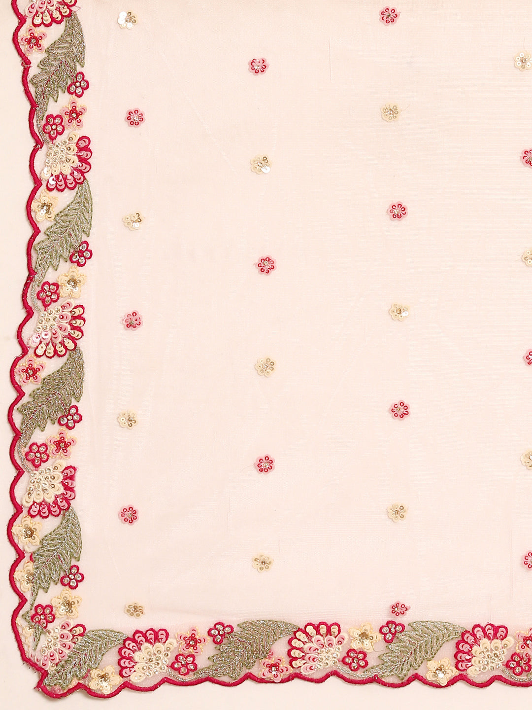 Pink Organza Sequins and Zarkan embroidery Semi-Stitched Lehenga choli & Dupatta