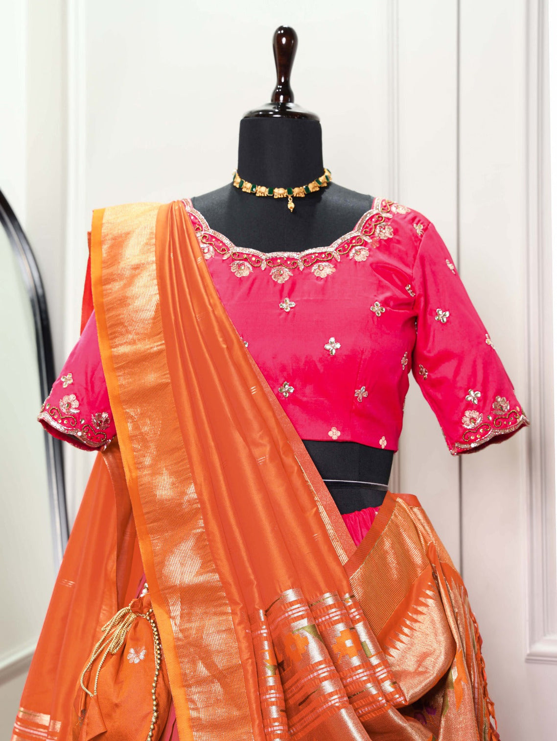 Pink Paithani Lehenga Choli Set