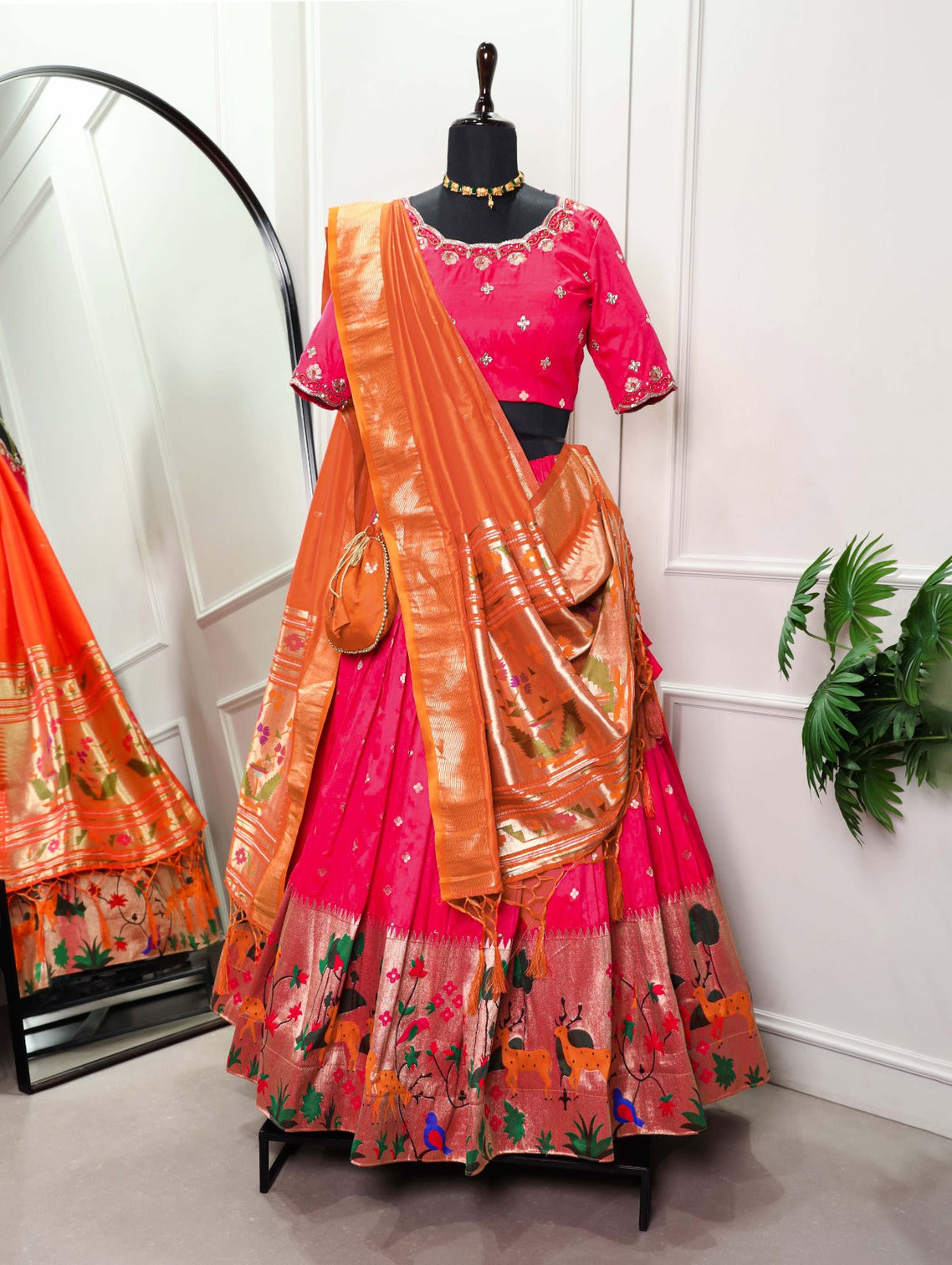 Pink Paithani Lehenga Choli Set