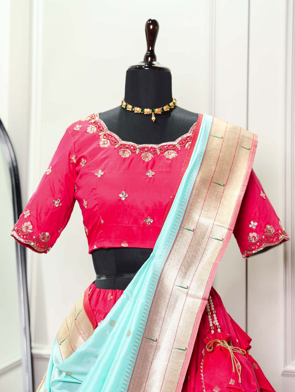 Pink Paithani Lehenga Choli Set