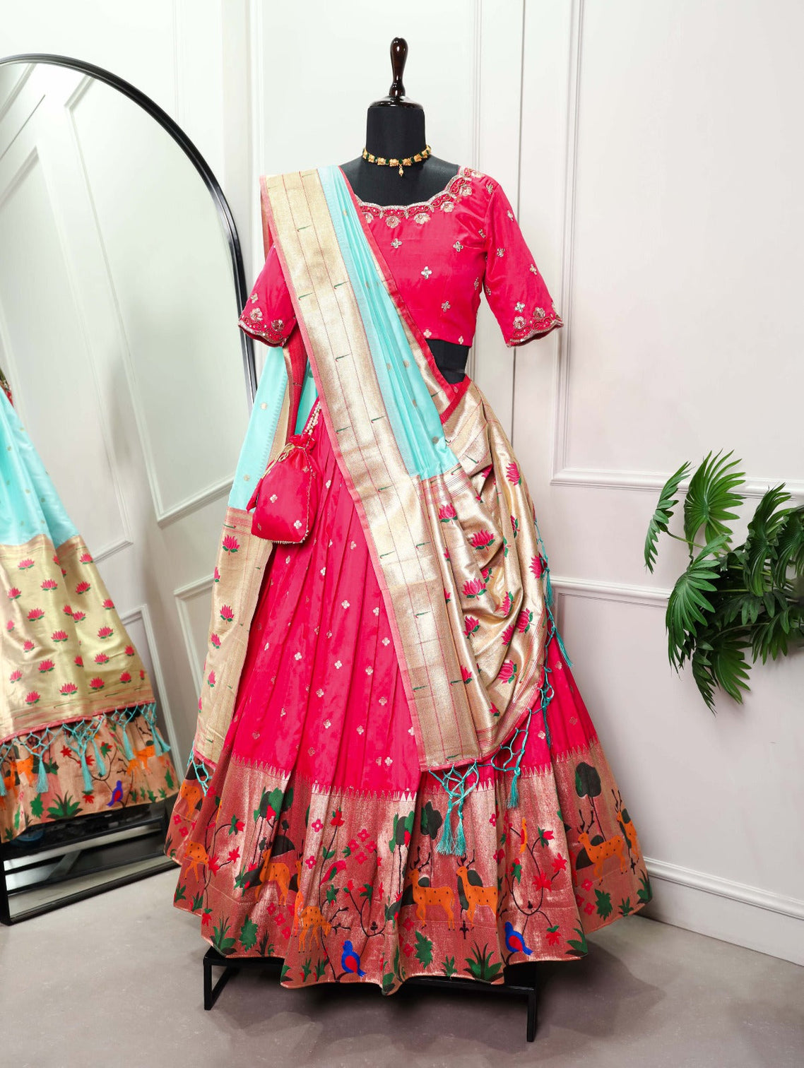 Pink Paithani Lehenga Choli Set