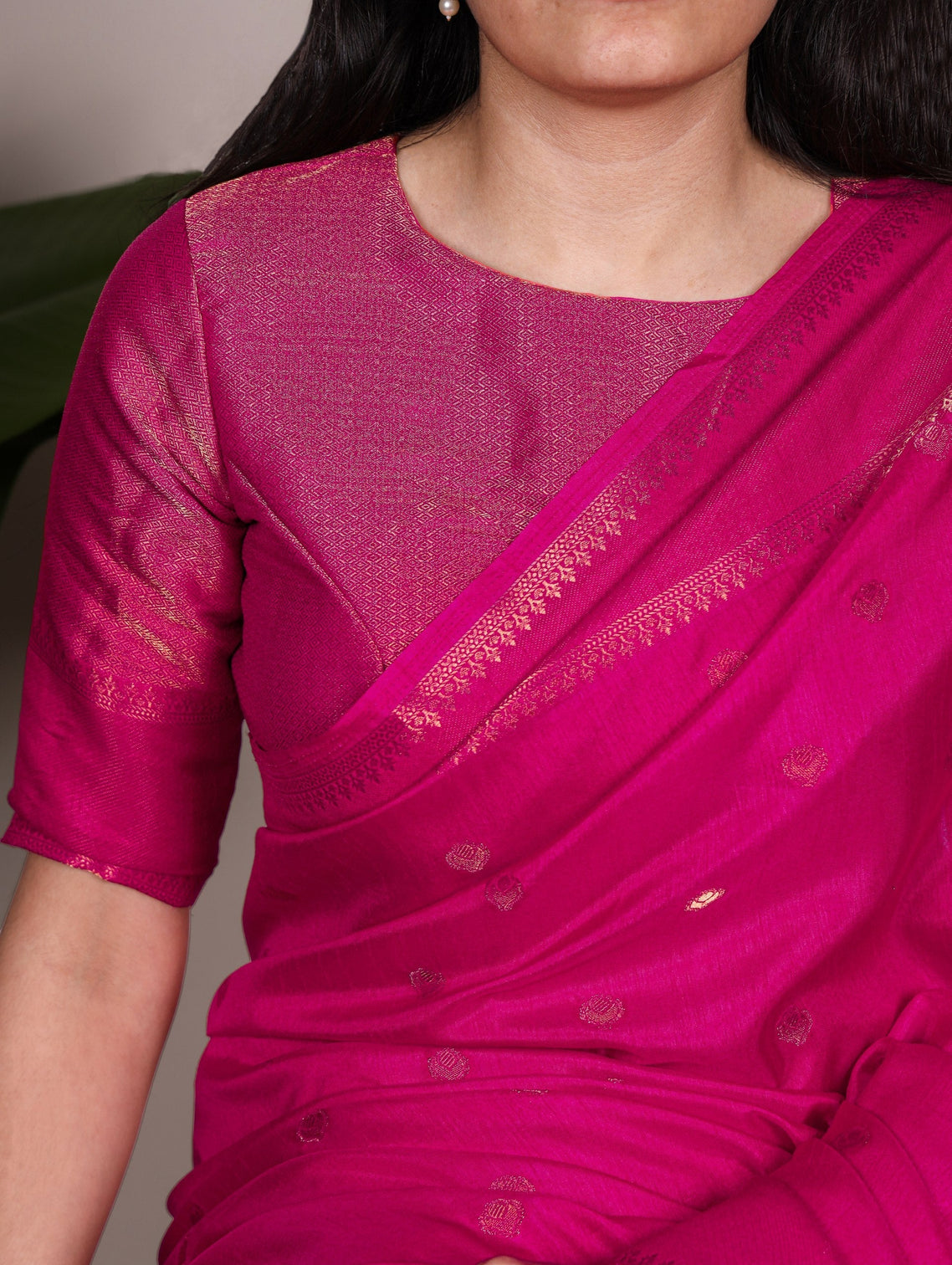 Pink Premium Roop Silk Saree with Zari Weaving Work & Unstitched Blouse – 5.5 Meter Traditional Silk Saree