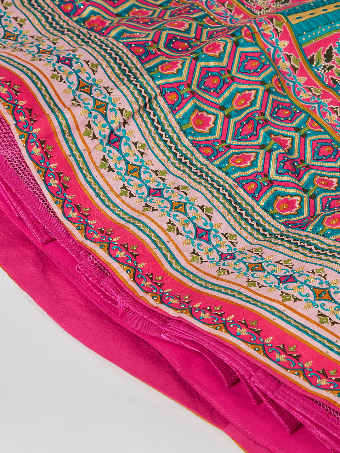 Pink Pure Georgette Lehenga Choli Set with Siroski Stonework