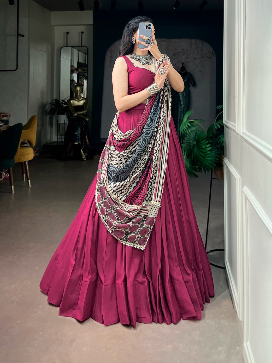 Pink Rayon Lehenga Choli Ethnic Wear