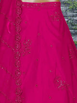 Pink Sequins Work Georgette Wedding Wear Lehenga Choli