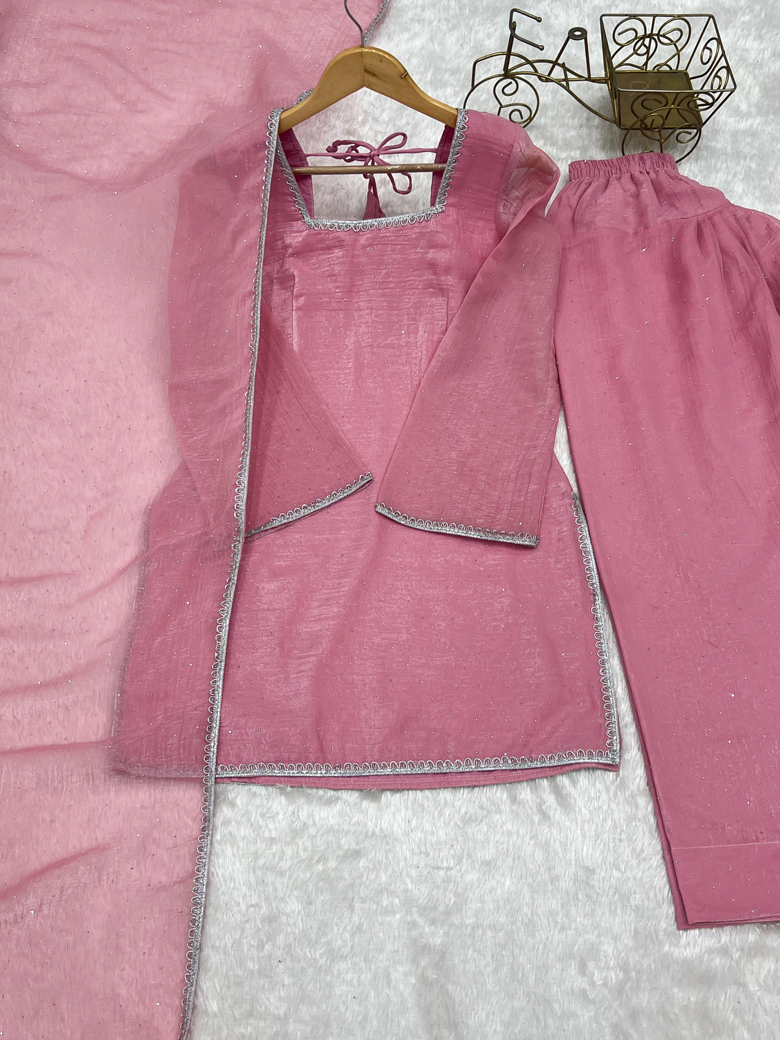 Pink Silk Kurta Salwar Set