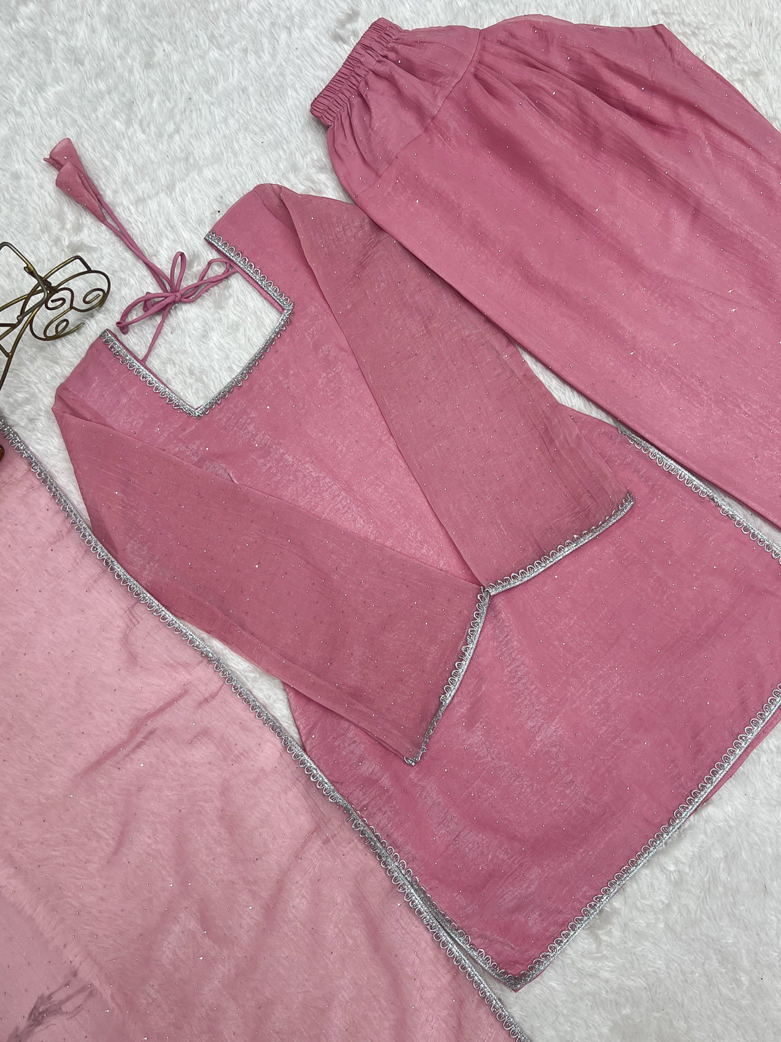 Pink Silk Kurta Salwar Set