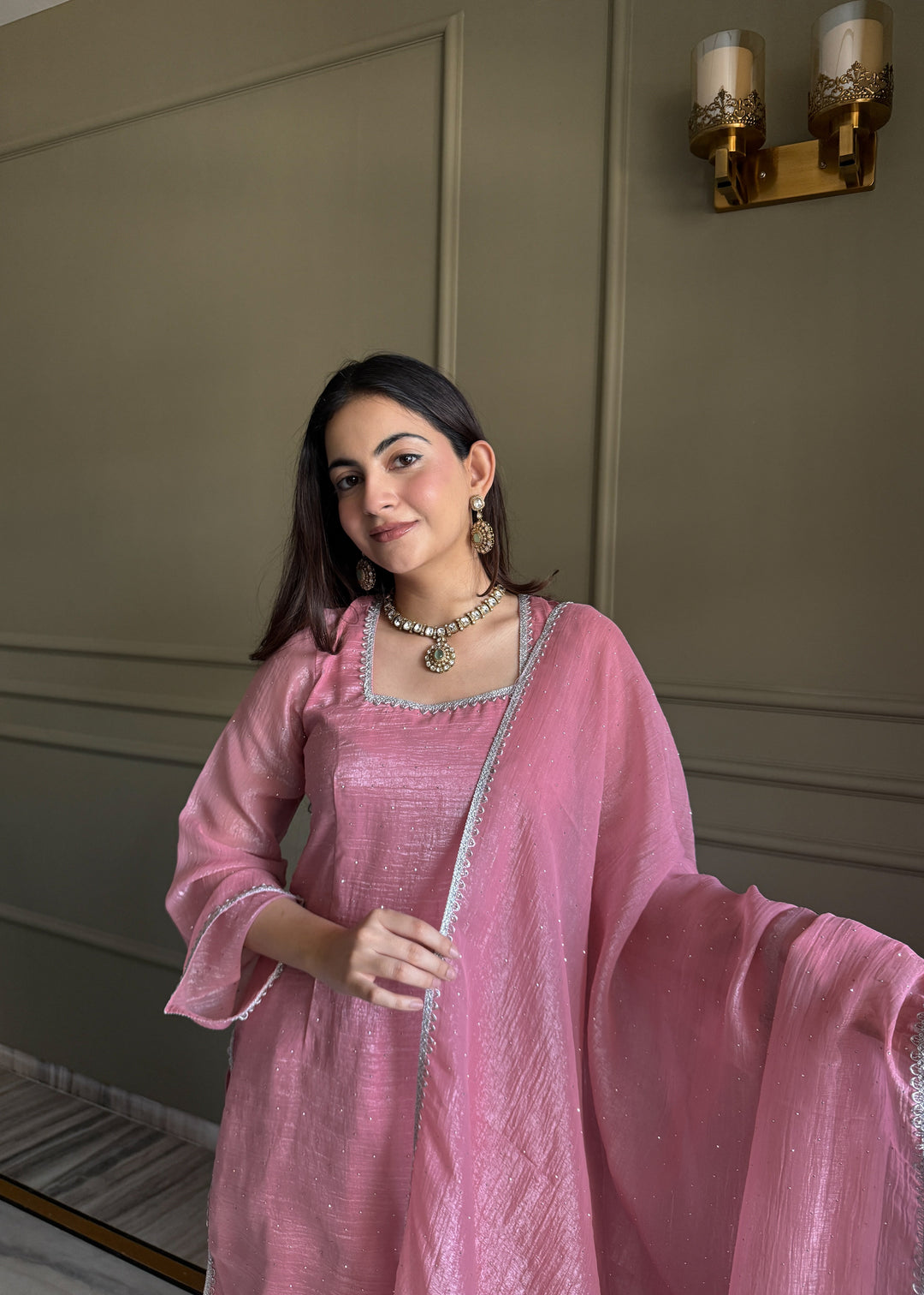 Pink Silk Kurta Salwar Set