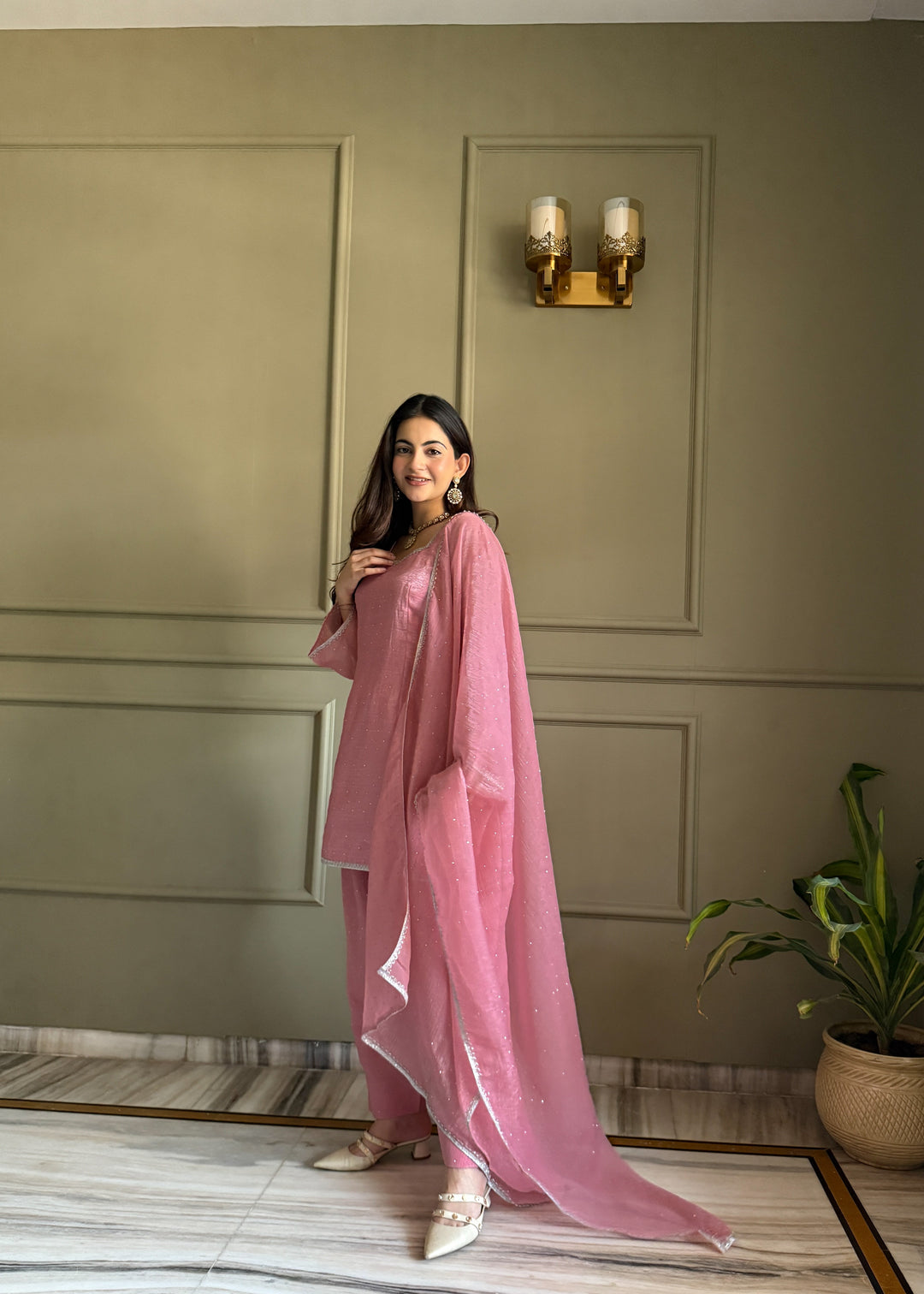 Pink Silk Kurta Salwar Set