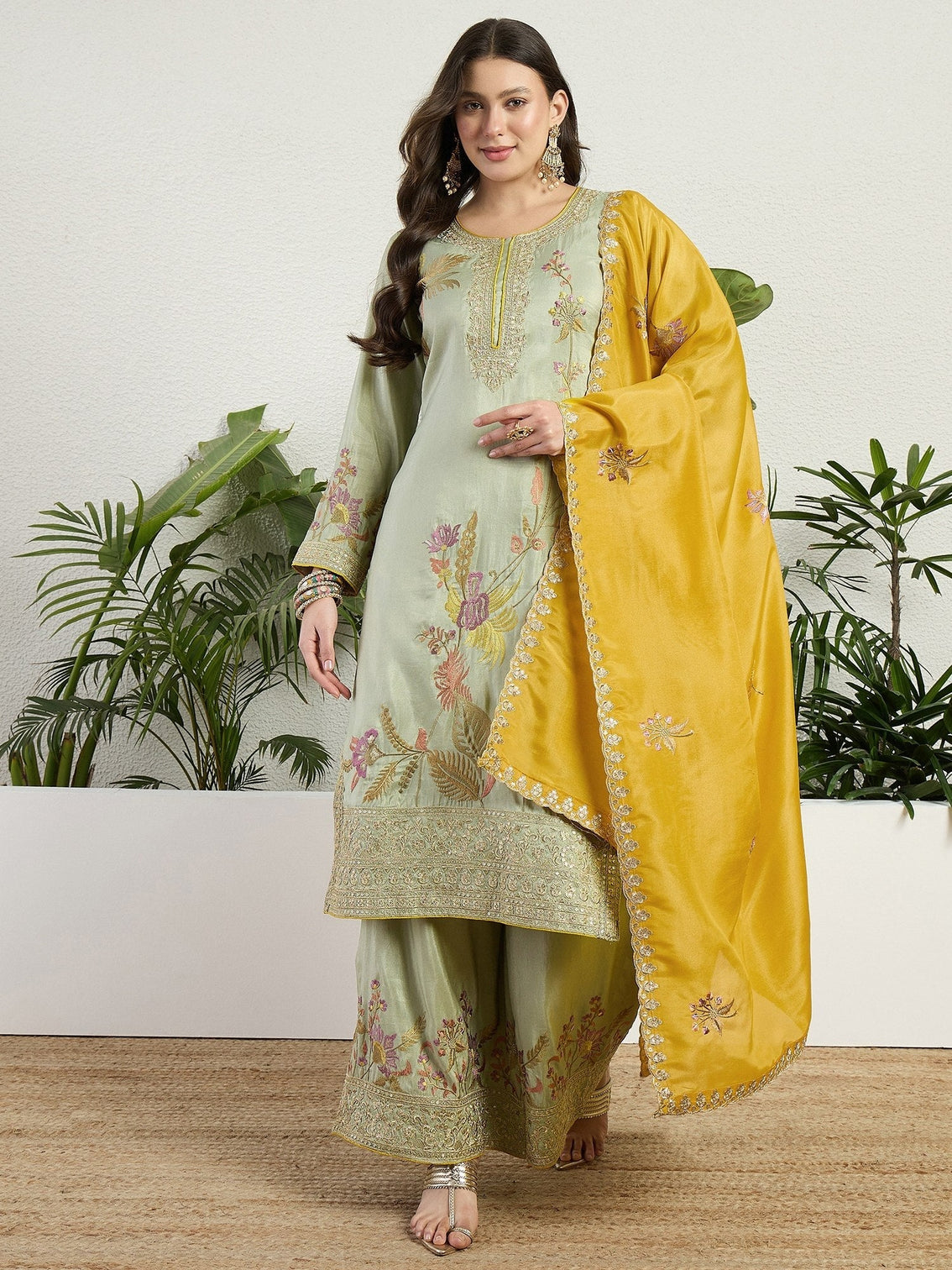 Pista Embroidered Palazzo Set