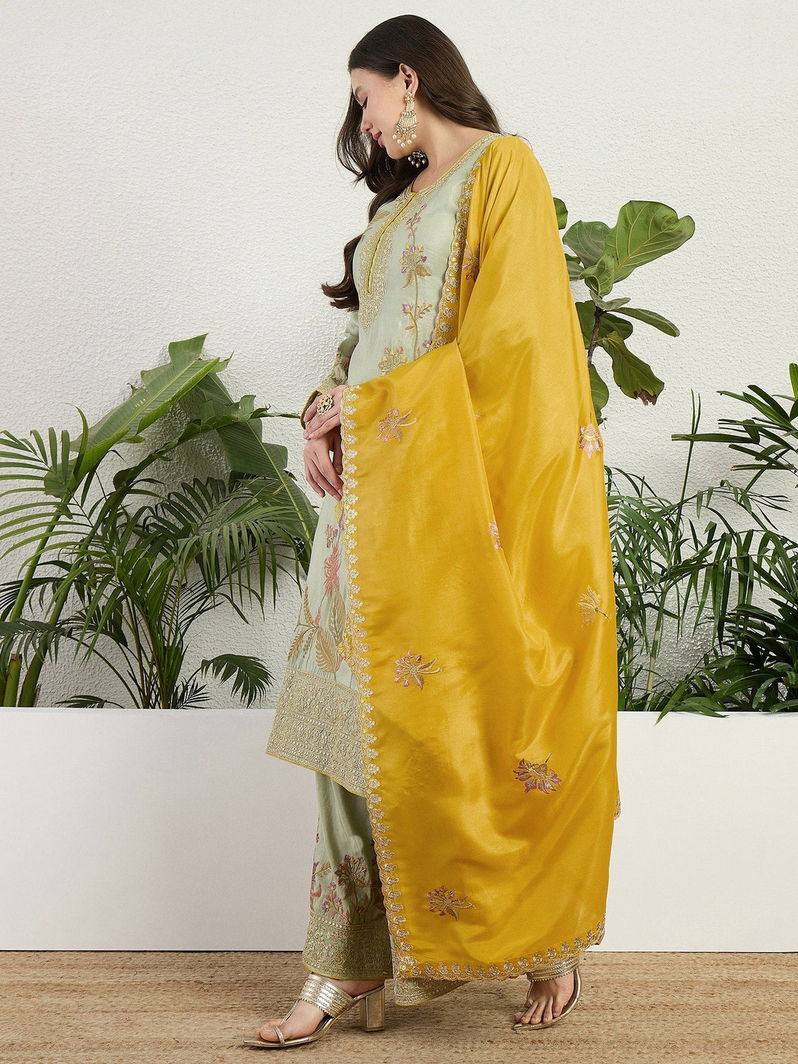 Pista Embroidered Palazzo Set