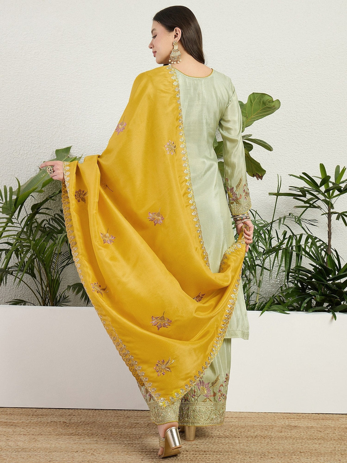 Pista Embroidered Palazzo Set
