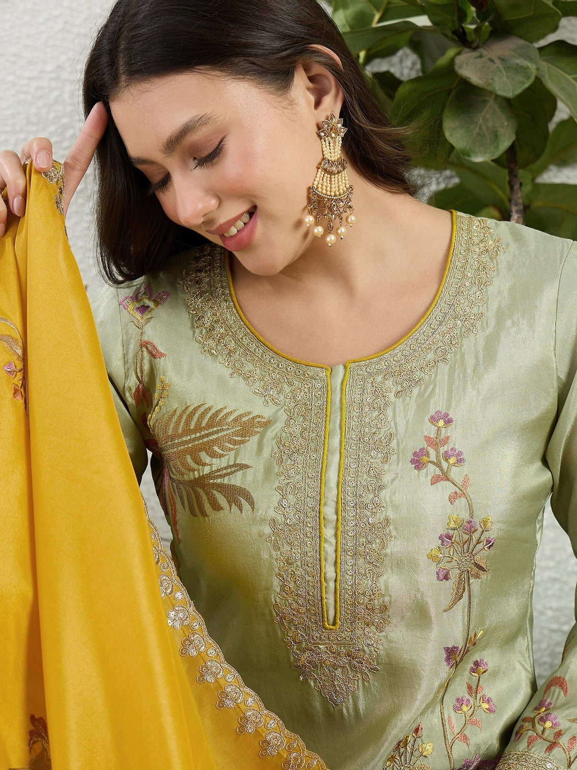 Pista Embroidered Palazzo Set
