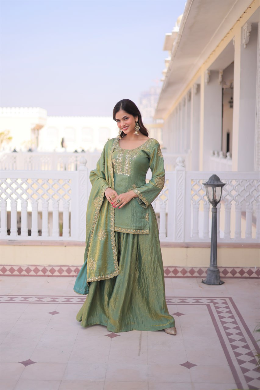Pista Fendi Crush Kurti Sharara Set