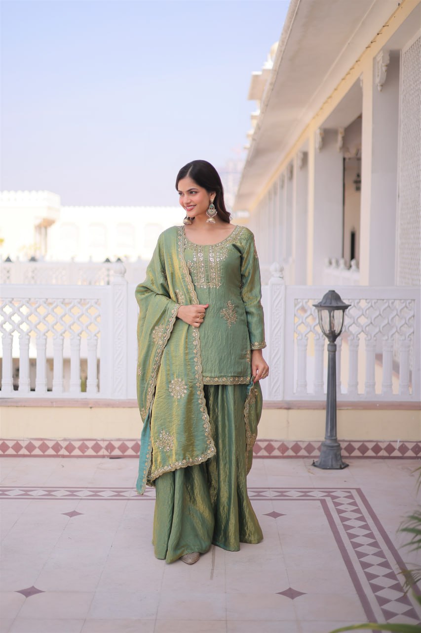 Pista Fendi Crush Kurti Sharara Set