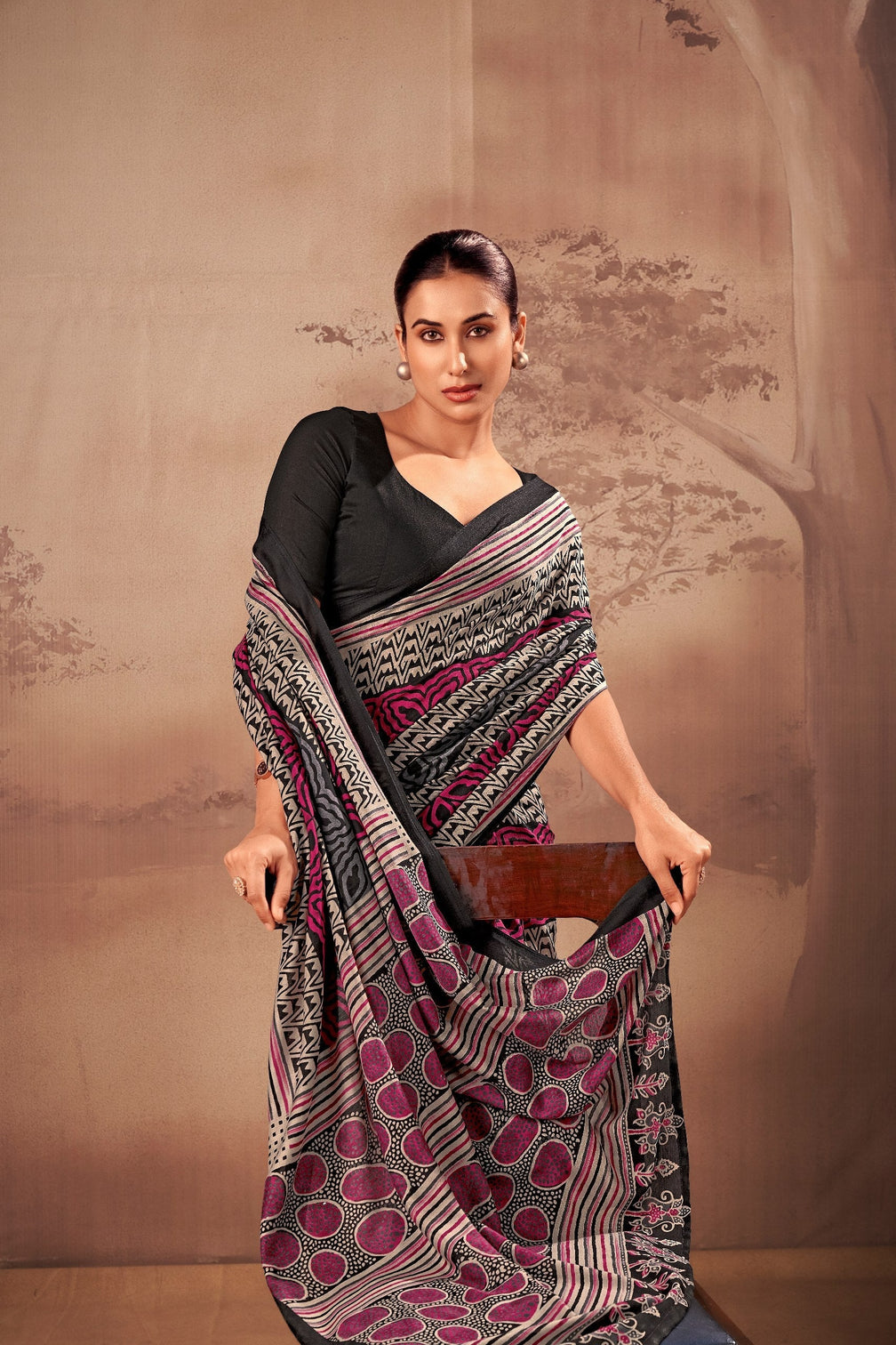 Poly Mal Cotton Printed Saree