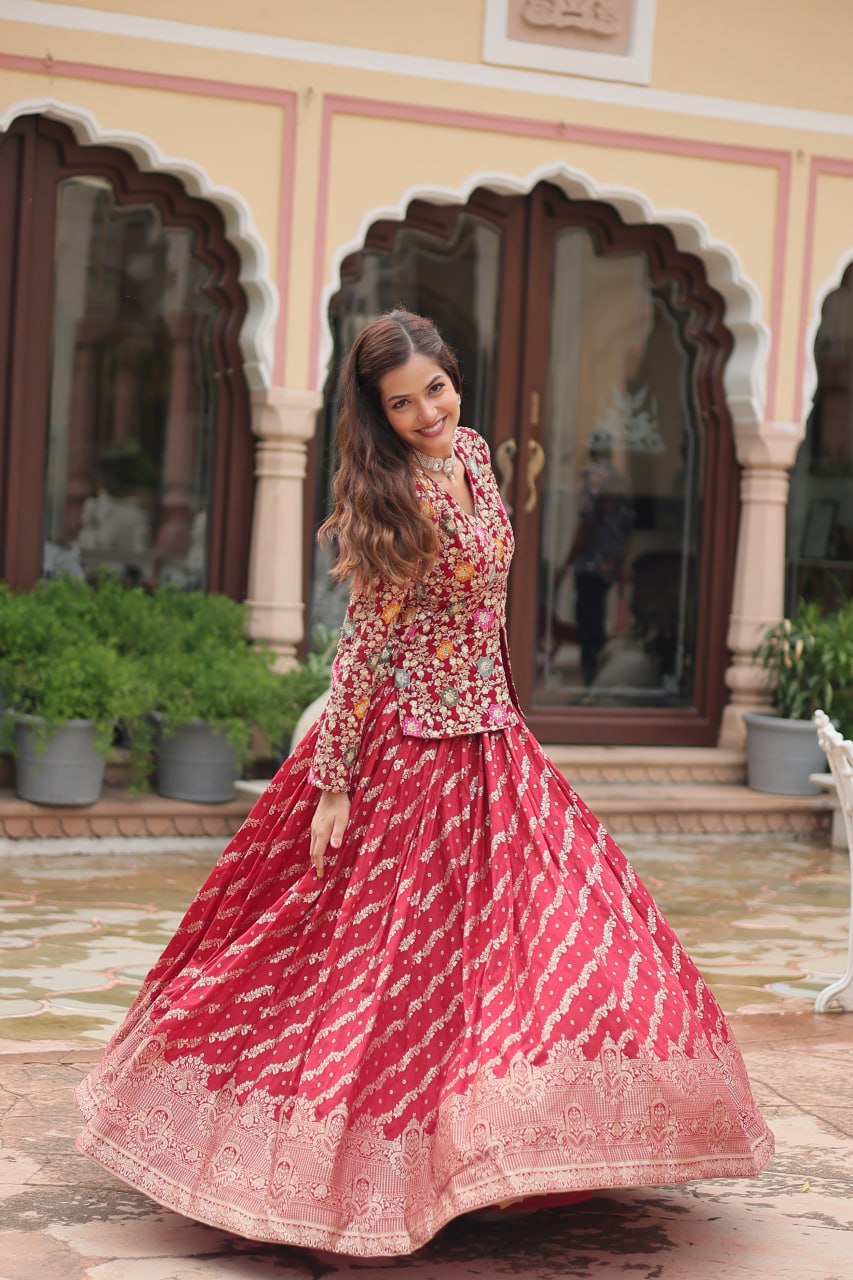 Maroon Designer Sequins Embroidered Readymade Co-ord Set