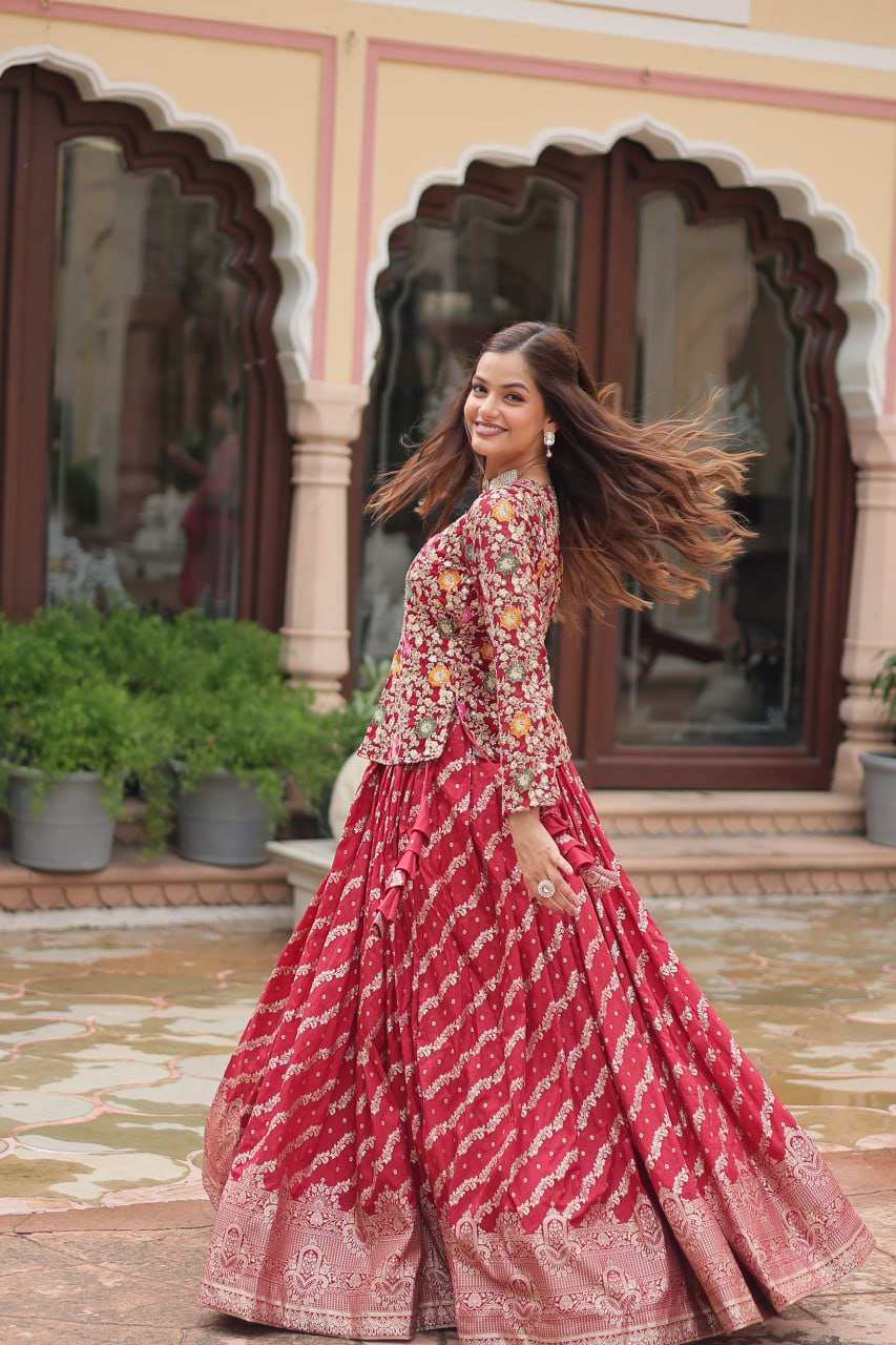 Maroon Designer Sequins Embroidered Readymade Co-ord Set
