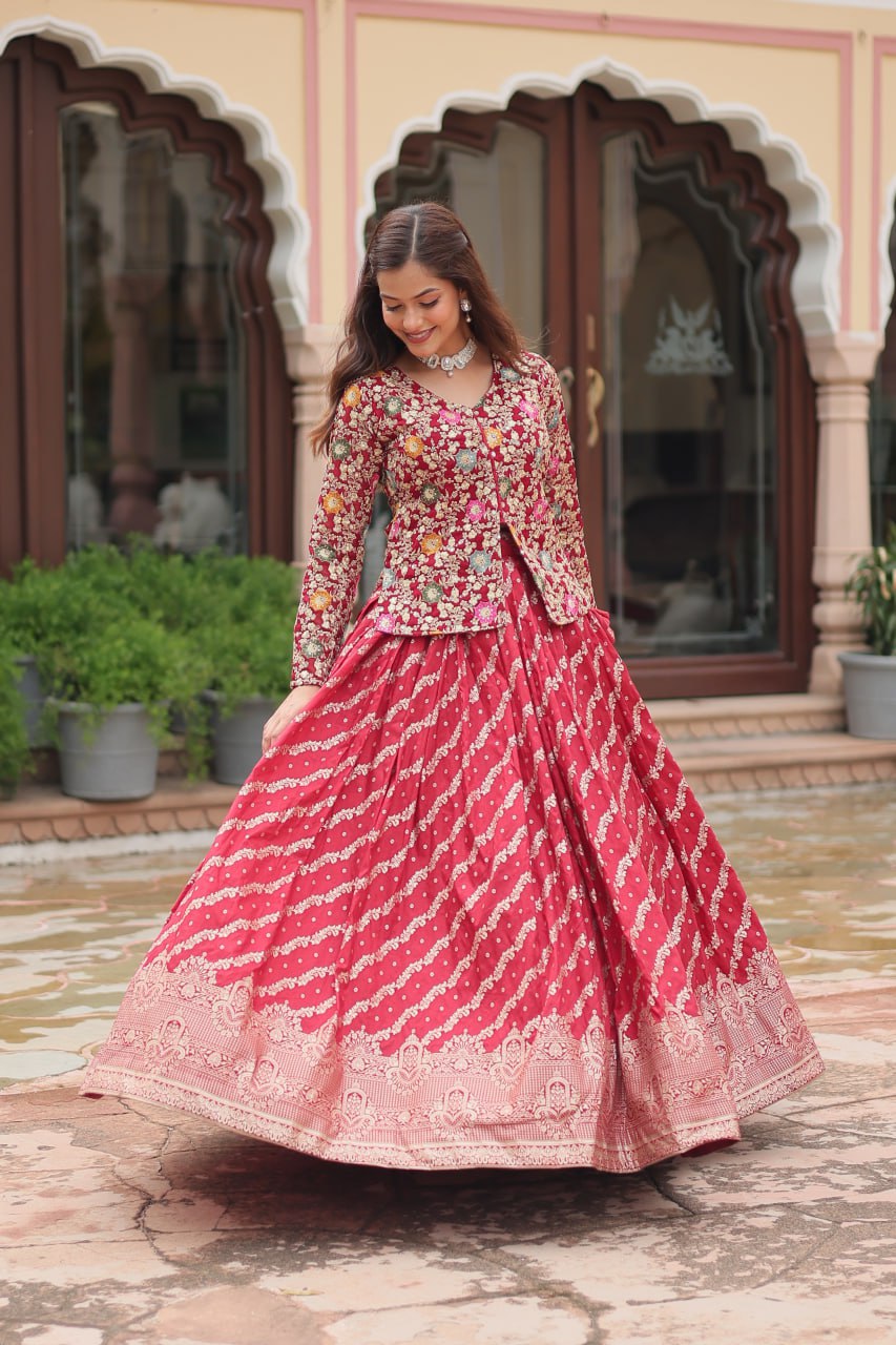 Maroon Designer Sequins Embroidered Readymade Co-ord Set