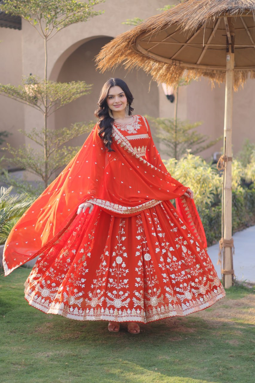 Premium Georgette Embroidered Gown