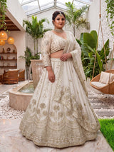 Chinon Silk Plus Size Lehenga Choli with Zari Sequins Embroidery