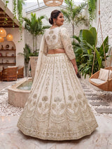 Chinon Silk Plus Size Lehenga Choli with Zari Sequins Embroidery