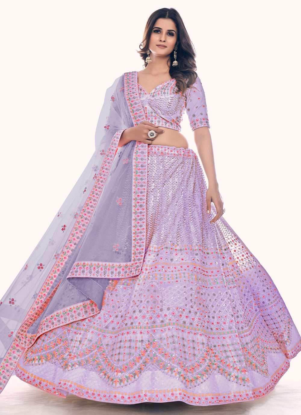 Purple Net Trendy Lehenga Choli