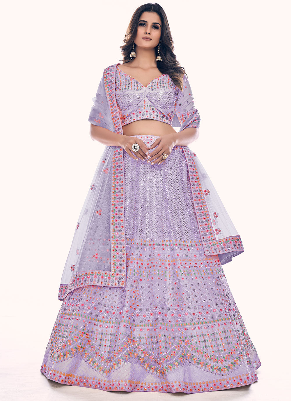 Purple Net Trendy Lehenga Choli