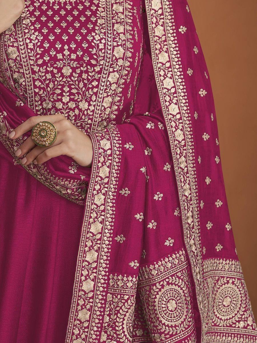 Pretty Pink  Zari Embroidered Silk Event Wear Gown