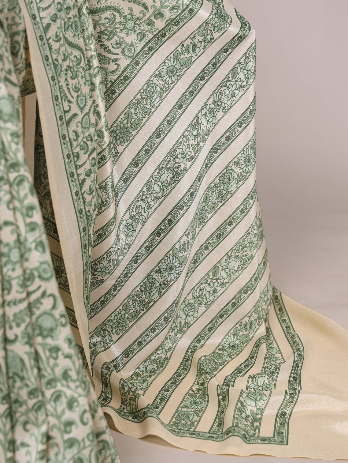 Printed Tasar Silk Saree with Matching Unstitched Blouse
