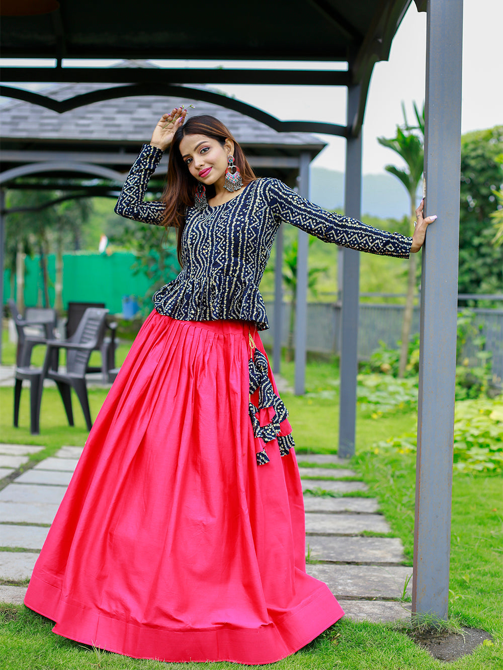 Pink Color Pure Cotton Co-ord Set Lehenga Choli