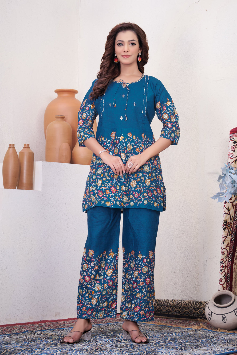 Pure Cotton Printed Co-ord Set for Women