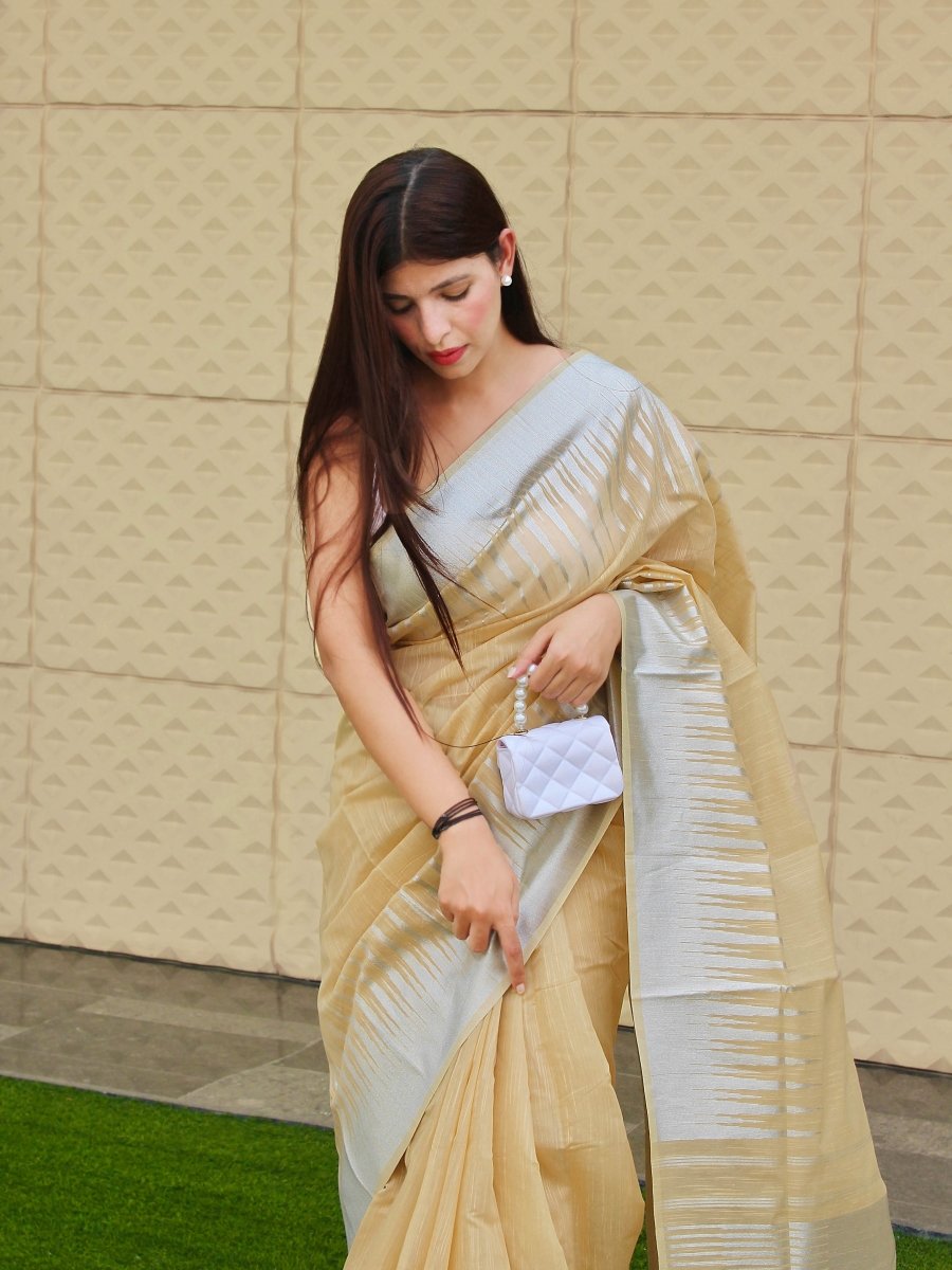 Chickoo Saree in Pure Cotton