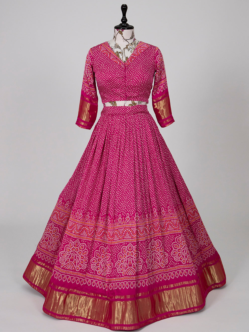 Pink Color Digital Print Pure Gaji Silk Lehenga Choli