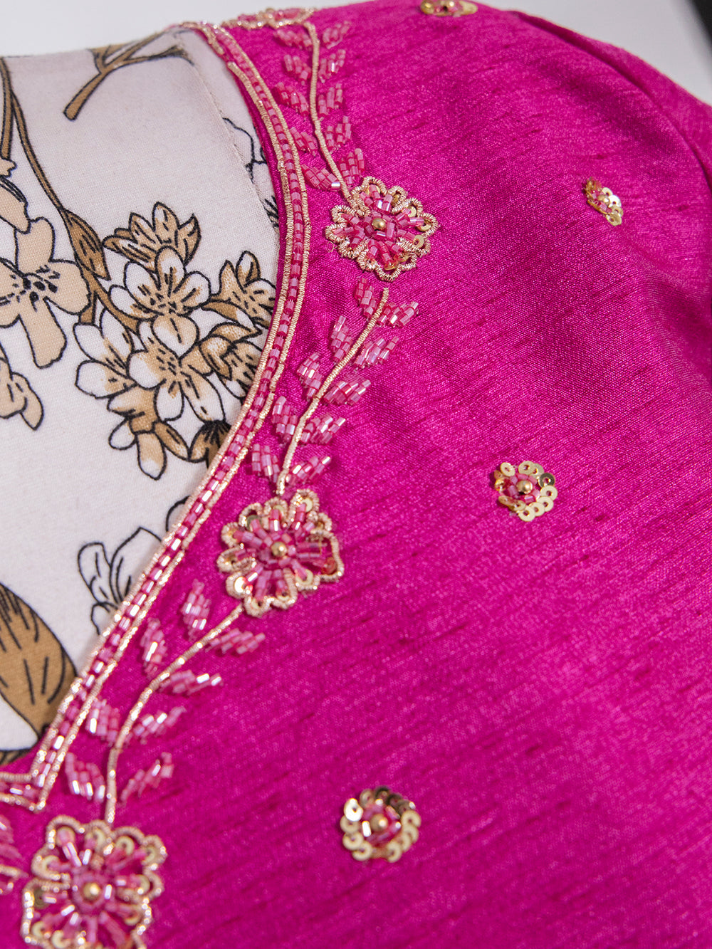 Pink Color Bandhej Digital Print Pure Gaji Silk Chaniya Choli
