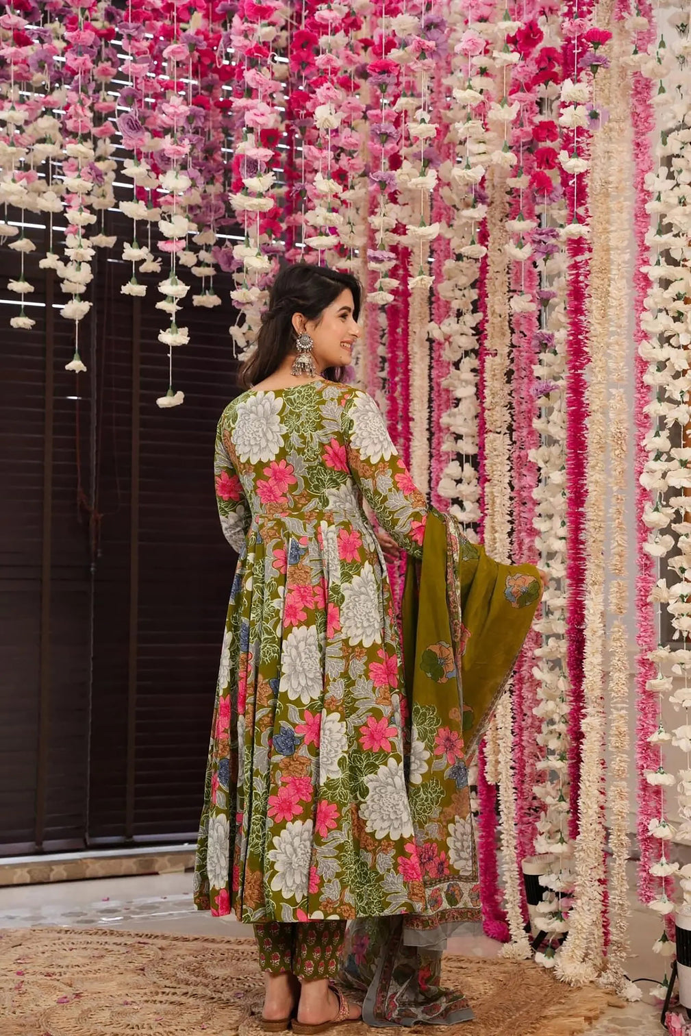 Pure Muslin Digital Print Anarkali Gown with Dupatta