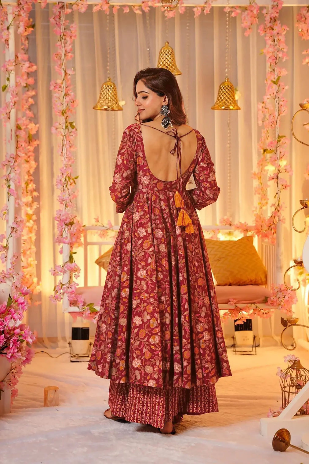 Pure Muslin Digital Print Anarkali Gown with Dupatta