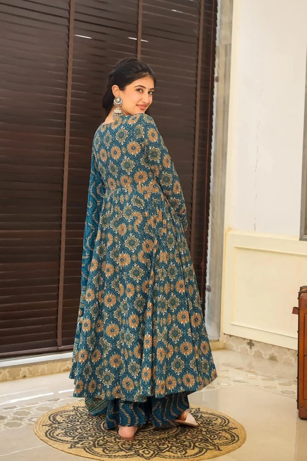 Pure Muslin Digital Print Anarkali Gown with Dupatta