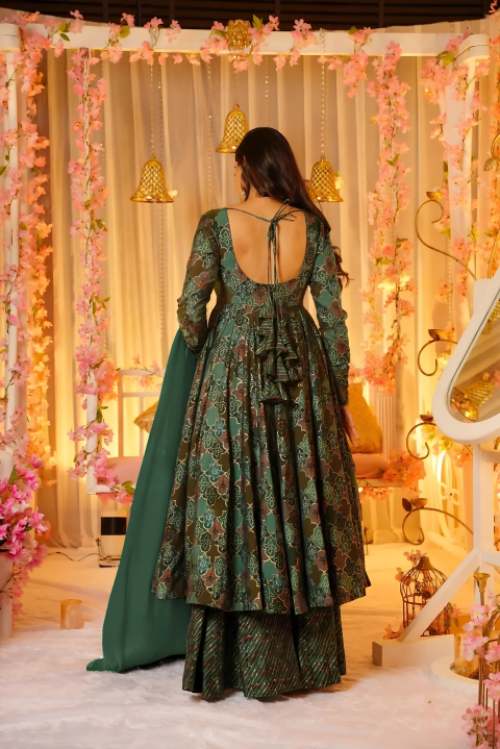 Pure Muslin Digital Print Anarkali Kurti Pant Dupatta Set